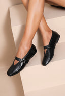 NOËLLE // buckle balerina zwart