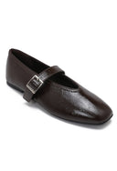 NOËLLE // buckle balerina bruin