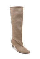 BIBY // suede kneeboots beige