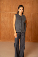 VIVIENNE // wool gilet grijs