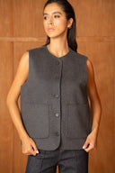 VIVIENNE // wool gilet grijs