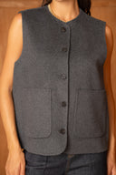 VIVIENNE // wool gilet grijs