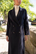 AMÉLIE // Luxury wool blend coat donkerblauw