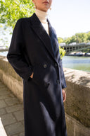 AMÉLIE // Luxury wool blend coat donkerblauw