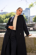 AMÉLIE // Luxury wool blend coat donkerblauw