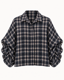 LOISA // check blouse blauw