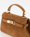 GRACE // teatro suede bag cognac