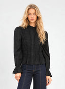 SLOANY // An'ge ruffle blouse zwart