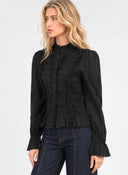 SLOANY // An'ge ruffle blouse zwart