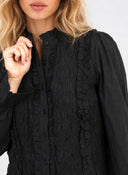 SLOANY // An'ge ruffle blouse zwart