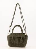FLORANCE // suede croco bag groen