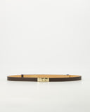 GARCIA // leather belt classic grain donkerbruin