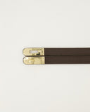 GARCIA // leather belt classic grain donkerbruin