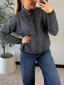 NOÉ // streep knit vest blauw