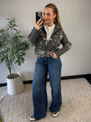 JOLIE // vest met paisley print grijs
