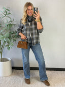 MAEVE // check blouse grijs