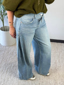 EVEY // Queen Hearts crossover wide leg jeans