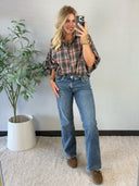 SANNY // check blouse grijs