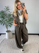 ALIES // ambika gilet coffee plaid