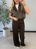 ALIES // ambika gilet coffee plaid