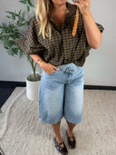 LOISA // check blouse bruin