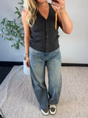 JESSY // knit basic top grijs