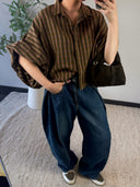 SANNY // check blouse olijf