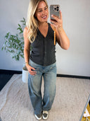JESSY // knit basic top grijs