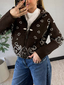 JOLIE // vest met paisley print bruin