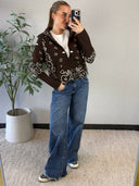 JOLIE // vest met paisley print bruin