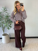 NOÉ // streep knit vest burgundy