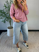ROSIE // streep longsleeve roze