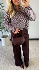 NOÉ // streep knit vest burgundy