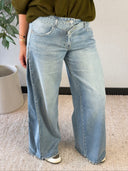 EVEY // Queen Hearts crossover wide leg jeans