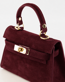 GRACE // teatro suede bag bordeaux
